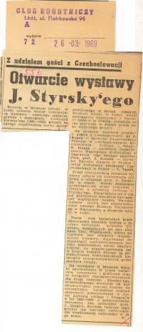 Otwarcie wystawy J. Styrsky'ego
